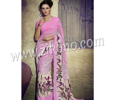 Zikimo Zara8006 RosePink and Ivory Daily Wear Designer Chiffon Saree 1 Zikimo Zara8006 RosePink and Ivory Daily Wear Designer Chiffon Saree
