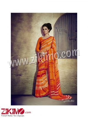 Zikimo Zara8011 Yellow and Magenta Daily Wear Designer Chiffon Saree