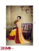 Zikimo Zara8017 Magenta and Multicolor Daily Wear Designer Chiffon Saree
