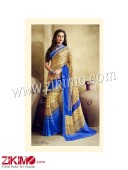 Zikimo Zara8022 Magenta and Ivory  Daily Wear Designer Chiffon Saree