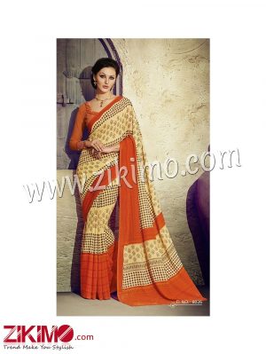 Zikimo Zara8023 Red and Magenta Daily Wear Designer Chiffon Saree