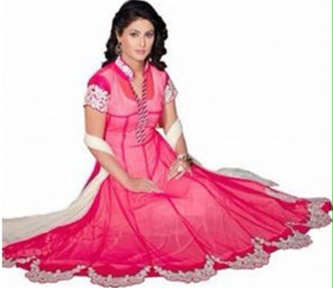 HEENA KHAN GEORGETTE EMBROIDERED PINK LEHENGA CHOLI AT ZIKIMO 1 HEENA KHAN GEORGETTE EMBROIDERED PINK LEHENGA CHOLI AT ZIKIMO
