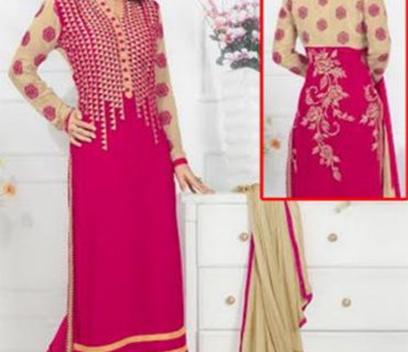 HEENA KHAN PINK GEORGETTE EMBROIDERY STRAIGHT SUIT AT ZIKIMO 1 HEENA KHAN PINK GEORGETTE EMBROIDERY STRAIGHT SUIT AT ZIKIMO