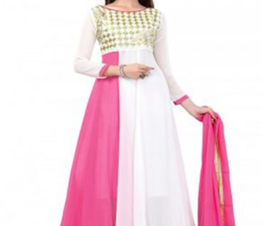 PINK AND WHITE GORGEOUS ANARKALI SALWAR SUIT AT ZIKIMO 1 PINK AND WHITE GORGEOUS ANARKALI SALWAR SUIT AT ZIKIMO
