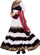 Aura Sushmita Sen Wearing White Designer Georgette Anarkali Suit At Zikimo