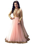 Designer Georgette Angel Pink Anarkali Suit at Zikimo
