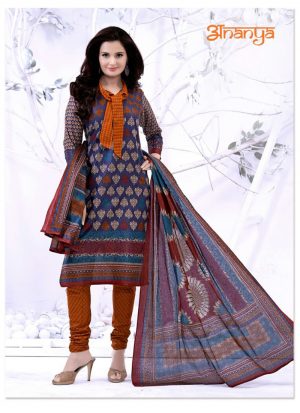 Admirable Multicolor and Brown Printed Cotton 5009 Daily Wear  Salwar Kameez At Zikimo