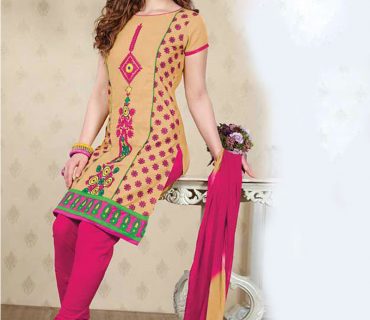 Jalwa 305 SandyBrown and DeepPink Embroidered Cotton Daily Wear Salwar Suit 1 Jalwa 305 SandyBrown and DeepPink Embroidered Cotton Daily Wear Salwar Suit