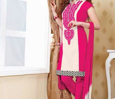 Jalwa 306 White and DeepPink Embroidered Cotton Daily Wear Salwar Suit 1 Jalwa 306 White and DeepPink Embroidered Cotton Daily Wear Salwar Suit