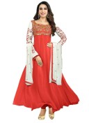 Karishma Kapoor Red Designer Georgette Anarkali Suit at Zikimo