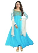 Karishma Kapoor SkyBlue Designer Georgette Anarkali Suit at Zikimo