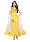Karishma Kapoor Yellow Designer Georgette Anarkali Suit at Zikimo