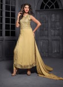 Maskeen 12006 Wheat Color Georegtte Embroidery work Pants/Plazo Party Wear suit at Zikimo
