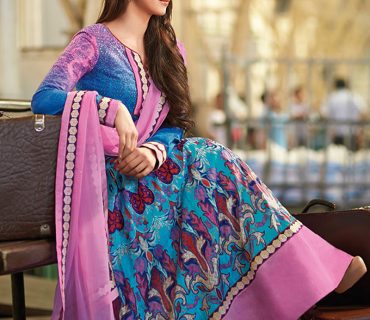 Lovely Aqua Blue and Dull Pink 8318A Cotton Satin Anarkali Party Wear Suit At Zikimo 1 Lovely Aqua Blue and Dull Pink 8318A Cotton Satin Anarkali Party Wear Suit At Zikimo