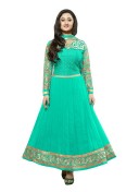 Charming Rashmi Desai In Firozi Georgette A Line Salwar Kameez at Zikimo