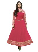 Charming Rashmi Desai In Pink Georgette A Line Salwar Kameez at Zikimo