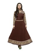 Charming Rashmi Desai In Brown Georgette A Line Salwar Kameez at Zikimo