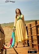 Lavishing Chiffon 1685 Party Wear Cream Anarkali Suit At Zikimo