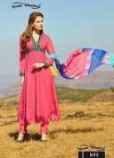 Admirable Chiffon 1687 Party Wear Carrot Pink Anarkali Suit At Zikimo