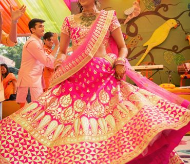 Enthralling Fuchsia Indian Bridal Lehenga Choli with Gota Patti Work At Zikimo 1 Enthralling Fuchsia Indian Bridal Lehenga Choli with Gota Patti Work At Zikimo