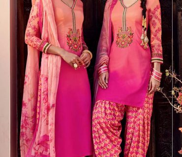 LightRed and DeepPink6115 Embroidered Pure Cotton Satin Party Wear Designer Suit at Zikimo 1 LightRed and DeepPink6115 Embroidered Pure Cotton Satin Party Wear Designer Suit at Zikimo