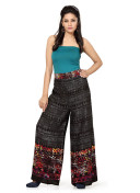 Black and Multicolor6004 Printed Daily Wear Rayon Stiched Plazo at Zikimo