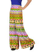 Purple Green and White6054C Printed Rayon Daily Wear Stiched Plazo at Zikimo