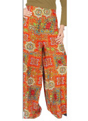 Orange and Multicolor6056C Printed Rayon Daily Wear Stiched Plazo at Zikimo