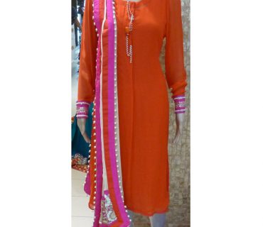 Charming Orange Bead Work Pjami Suit With Orange Pink Dupatta at Zikimo 1 Charming Orange Bead Work Pjami Suit With Orange Pink Dupatta at Zikimo