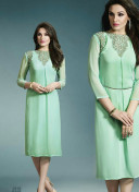 AquaMarin 33184 Embroidered Georgette Stitched Party Wear Kurti at Zikimo