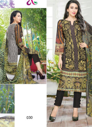 SkyBlue and OrangeYellow031 Printed Lawn Daily Wear Pakistani Suit