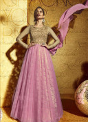 Nakkashi3038 Pink Rachel Net Party Wear Anakali Suit at Zikimo