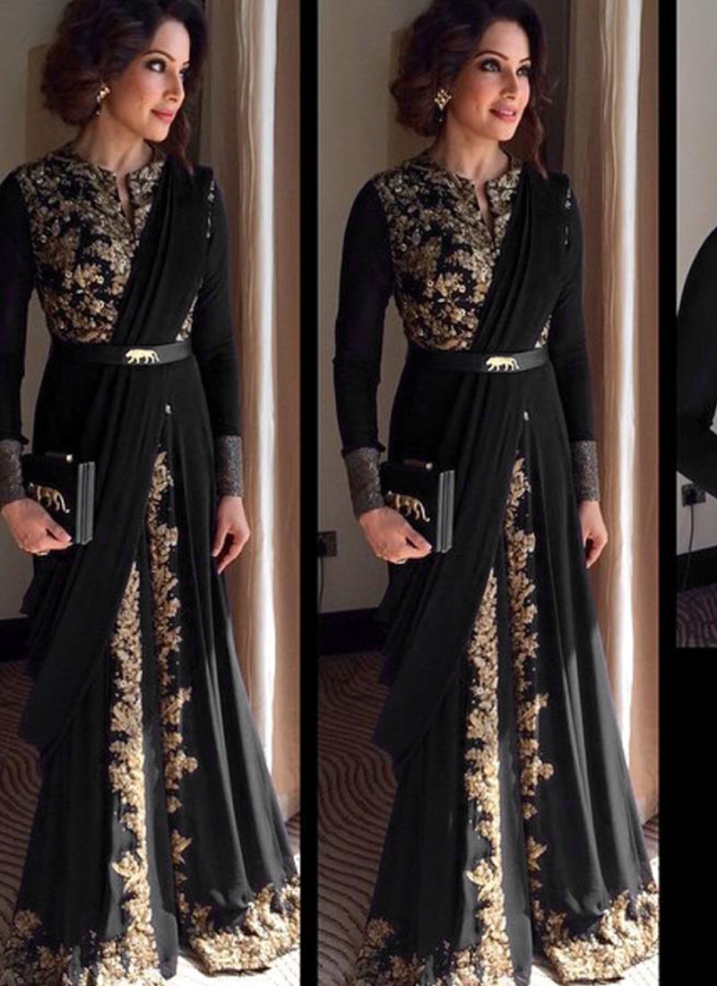 black party wear dupatta