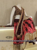 Black Red BANGLORY SILK Printed Indian Wedding Sangeet lehenga Choli At Zikimo