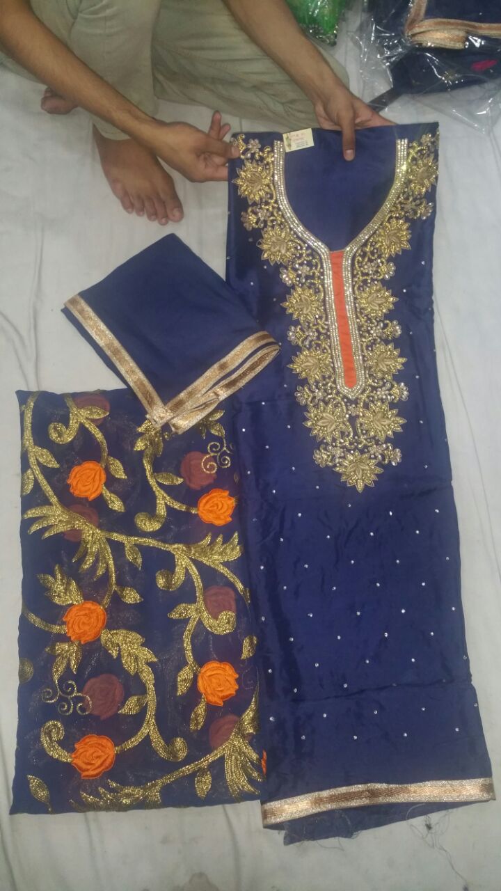 Royal Blue Orange Pure Dupiun Punjabi Salwar Suit With Chiffon Duppta At Zikimo 1 Royal Blue Orange Pure Dupiun Punjabi Salwar Suit With Chiffon Duppta At Zikimo