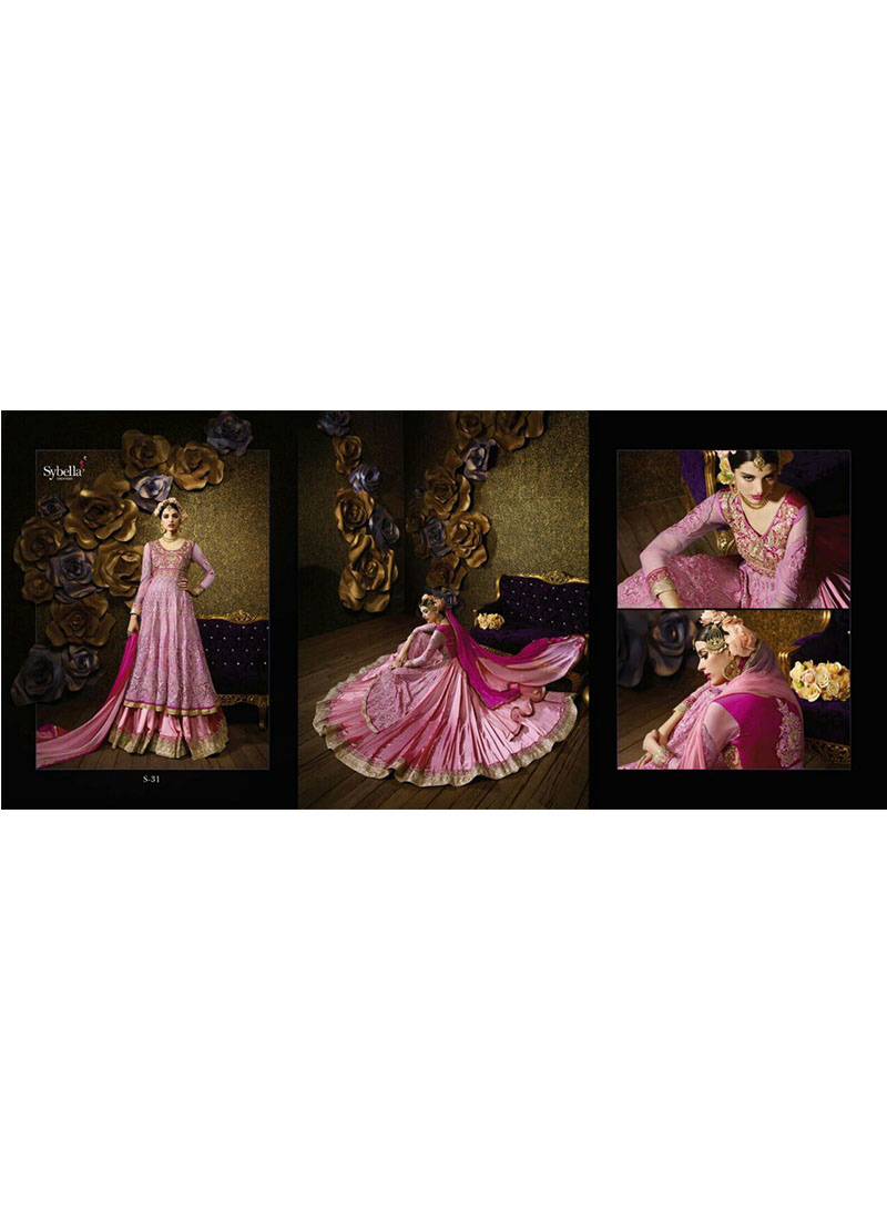Net And Banarasi Silk Pink Heavy work Indian Wedding Full Flared Floor Length Anarkali Suit at Zikimo 1 Net And Banarasi Silk Pink Heavy work Indian Wedding Full Flared Floor Length Anarkali Suit at Zikimo