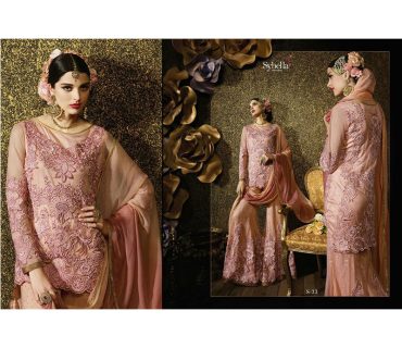 Net And Banarasi Silk Beige Pink Heavy work Indian Wedding Sharara Suit at Zikimo 1 Net And Banarasi Silk Beige Pink Heavy work Indian Wedding Sharara Suit at Zikimo
