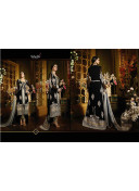 Black & Grey Georgette Indian Wedding Party Wear Salwar Kameez At Zikimo