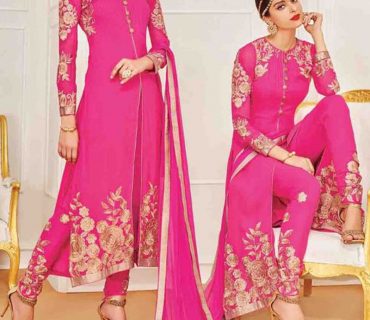 Pink807 Georgette Indian Wedding Wear Embroidred Straight Suit At Zikimo 1 Pink807 Georgette Indian Wedding Wear Embroidred Straight Suit At Zikimo