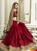Maroon MaroonRed Lycra Party Wear Indian Saree at Zikimo
