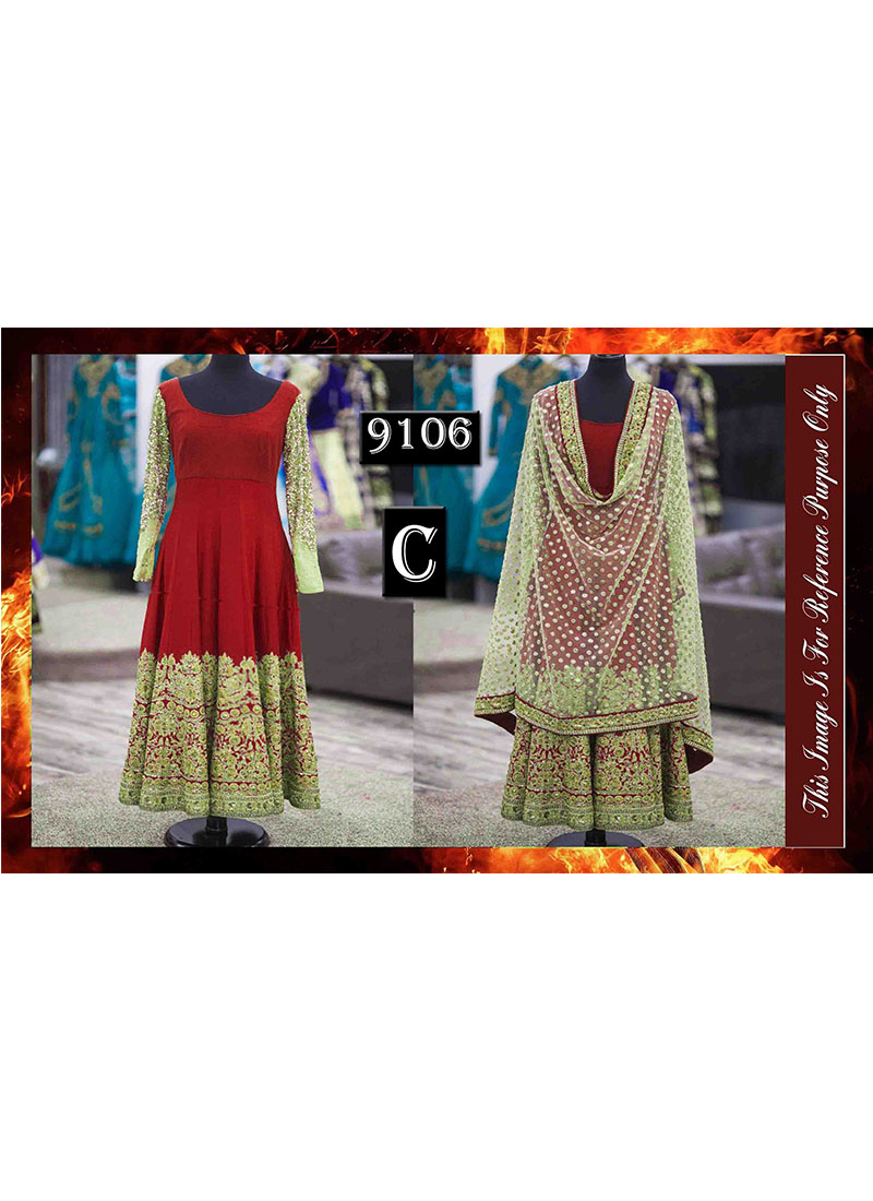 Red9106C BANGALORI SILK WITH EMBROILERED Anarkali Suit With Net Dupatta at Zikimo 1 Red9106C BANGALORI SILK WITH EMBROILERED Anarkali Suit With Net Dupatta at Zikimo