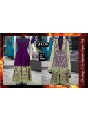 Purple106E BANGALORI SILK WITH EMBROILERED Anarkali Suit With Net Dupatta at Zikimo
