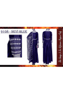 NavyBlue9108 BANGALORI SILK WITH EMBROILERED Anarkali Suit With Net Dupatta at Zikimo