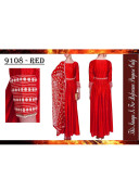 Red9108 BANGALORI SILK WITH EMBROILERED Anarkali Suit With Net Dupatta at Zikimo