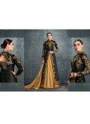 Gulzar Black Biege1604 BangloriSilk Embroidered Indian Wedding Lehenga Choli at Zikimo