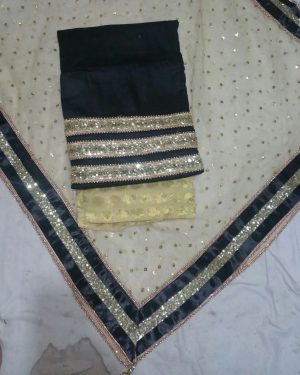 chalie silk Black Punjabi Salwar Kameez At Zikimo