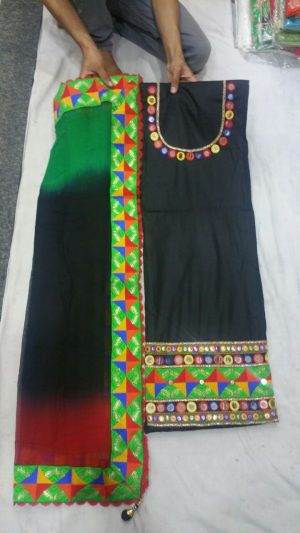 Black Jam Silk All Over Embroidered Punjabi Salwar Kameez At Zikimo