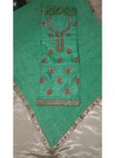 SeaGreen Pure Dupium All Over Punjabi Salwar Suit With Chiffon Duppta at Zikimo