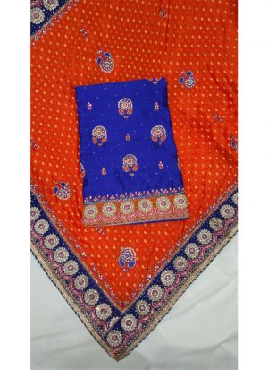 Blue Embroidered Charlie Silk All Over Punjabi Salwar Suit With Chiffon Duppta at Zikimo