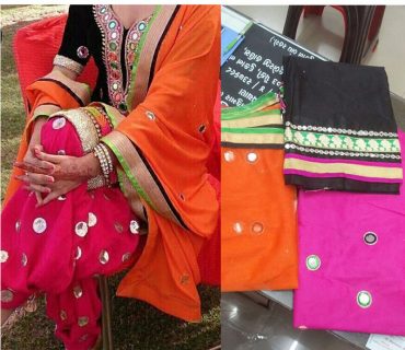 Black Pink Georgette Embroidered Punjabi Salwar Suit With Oranege Chiffon Duppta at Zikimo 1 Black Pink Georgette Embroidered Punjabi Salwar Suit With Oranege Chiffon Duppta at Zikimo